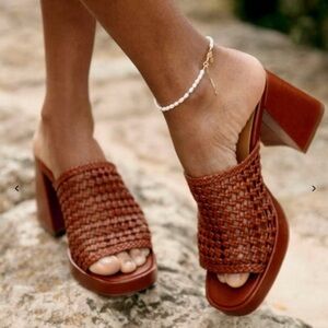 Sezane Annalisa Woven High Mules